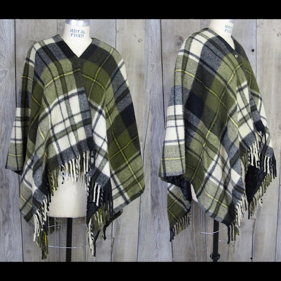 Poncho, Cape, Wrap- vintage tartan wool - Picture 1 of 5